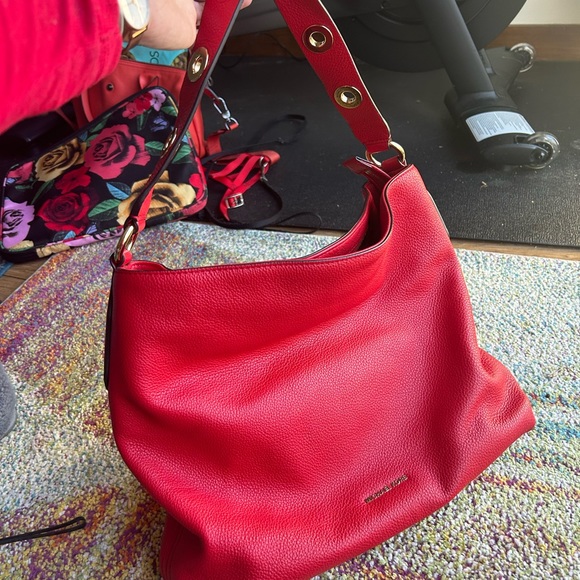 Michael Kors large red leather tassel handbag - Picture 1 of 13